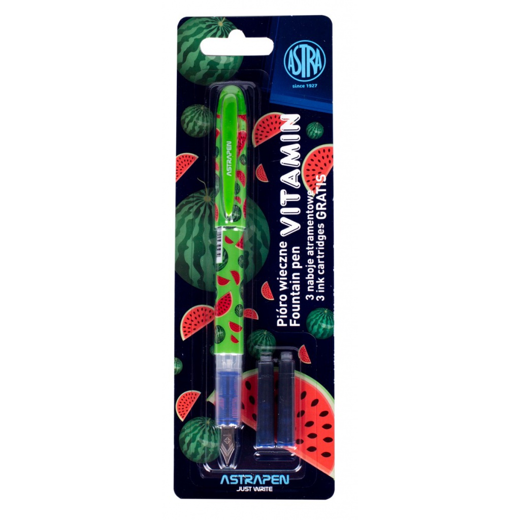 Školní plnicí bombičkové pero s kvalitním iridiovým hrotem. • součástí balení jsou i 3ks náplně (vkládejte vždy 2ks).