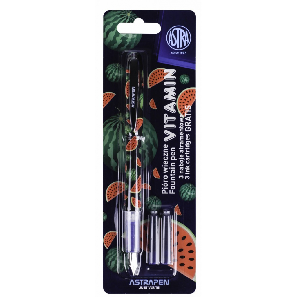 Školní plnicí bombičkové pero s kvalitním iridiovým hrotem. • součástí balení jsou i 3ks náplně (vkládejte vždy 2ks).