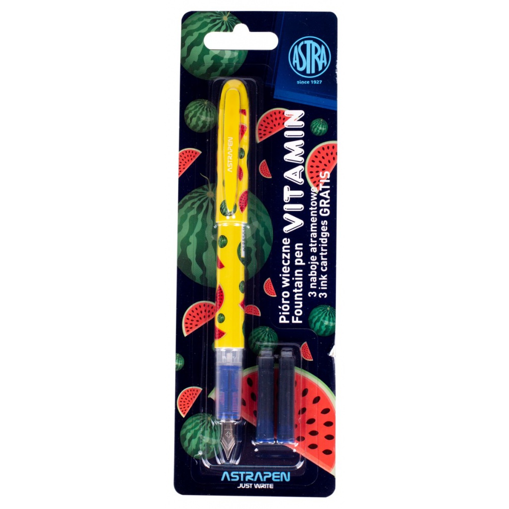 Školní plnicí bombičkové pero s kvalitním iridiovým hrotem. • součástí balení jsou i 3ks náplně (vkládejte vždy 2ks).