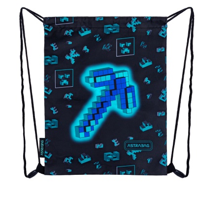 Vrecúško na prezuvky AstraBAG DARK PIXEL – školské vrecko s pixelovým motívom