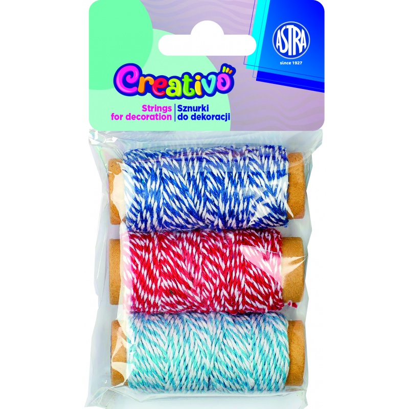 Dekoračná bavlnená šnúrka Creativo MARINE 3x10m – na scrapbooking a tvorenie Dekoračná bavlnená šnúrka Creativo MARINE 3x10m – na scrapbooking a tvorenie