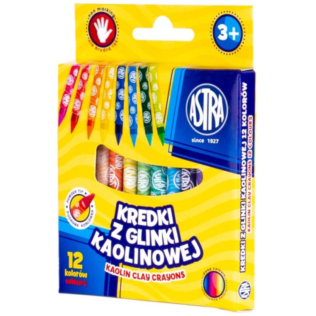 Kaolínové pastelky Astra Clay Crayons 12ks - jemné a intenzivní barvy pro děti