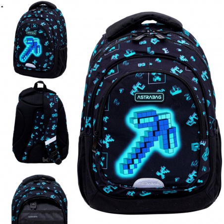 Školský batoh AstraBAG DARK PIXEL pre 1. stupeň ✓ Kompaktný a bezpečný
