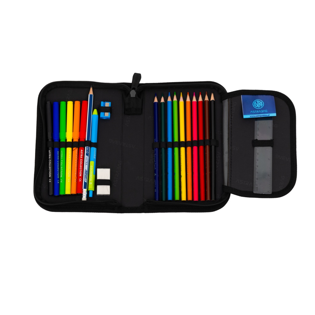 Vyklápací peračník s náplňou AstraBAG DARK PIXEL ✓ Školská výbava pre hráčov ✓