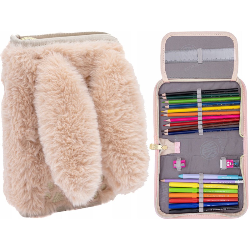 Vyklápací peračník FLUFFY BUNNY s výbavou ✓ Mäkký školský peračník s uškami Vyklápací peračník FLUFFY BUNNY s výbavou ✓ Mäkký školský peračník s uškami