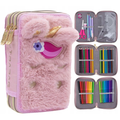 Trojposchodový peračník AstraBAG FLUFFY UNICORN s náplňou – ružový chlpatý dizajn Trojposchodový peračník AstraBAG FLUFFY UNICORN s náplňou – ružový chlpatý dizajn