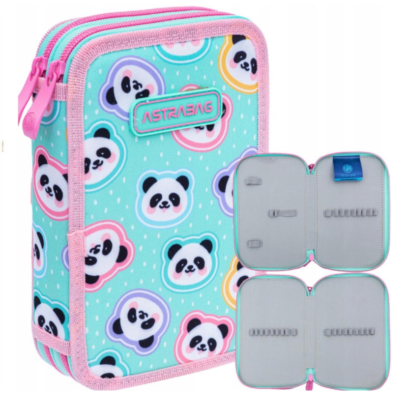 Dvojposchodový peračník AstraBAG MINTY PANDAS ✓ Detský dizajn s pandami ✓