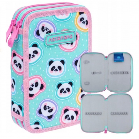 Dvojposchodový peračník AstraBAG MINTY PANDAS ✓ Detský dizajn s pandami ✓