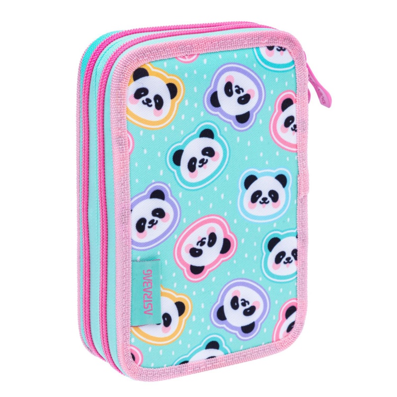 Dvojposchodový peračník AstraBAG MINTY PANDAS ✓ Detský dizajn s pandami ✓