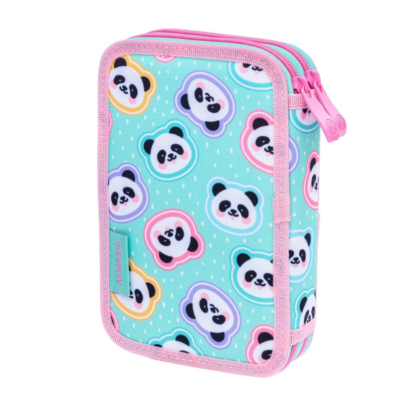 Dvojposchodový peračník AstraBAG MINTY PANDAS ✓ Detský dizajn s pandami ✓