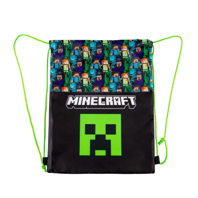 Vak na obuv Minecraft Steve Creeper Astra ✓ Školní pytel s motivem Creepera