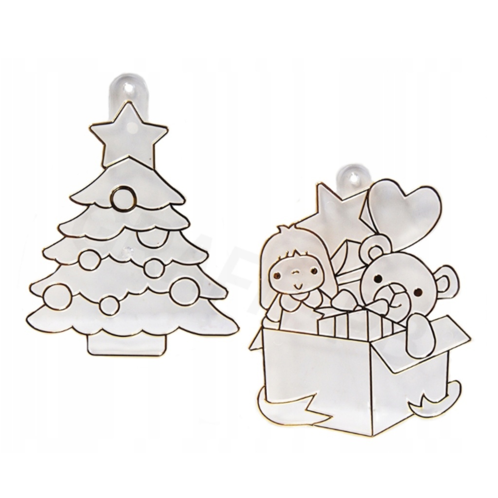 AMOS Glass Deco Sun Deco Christmas – Vianočná kreatívna sada, 6x10,5 ml + 6 šablón