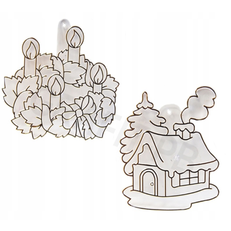 AMOS Glass Deco Sun Deco Christmas – Vianočná kreatívna sada, 6x10,5 ml + 6 šablón