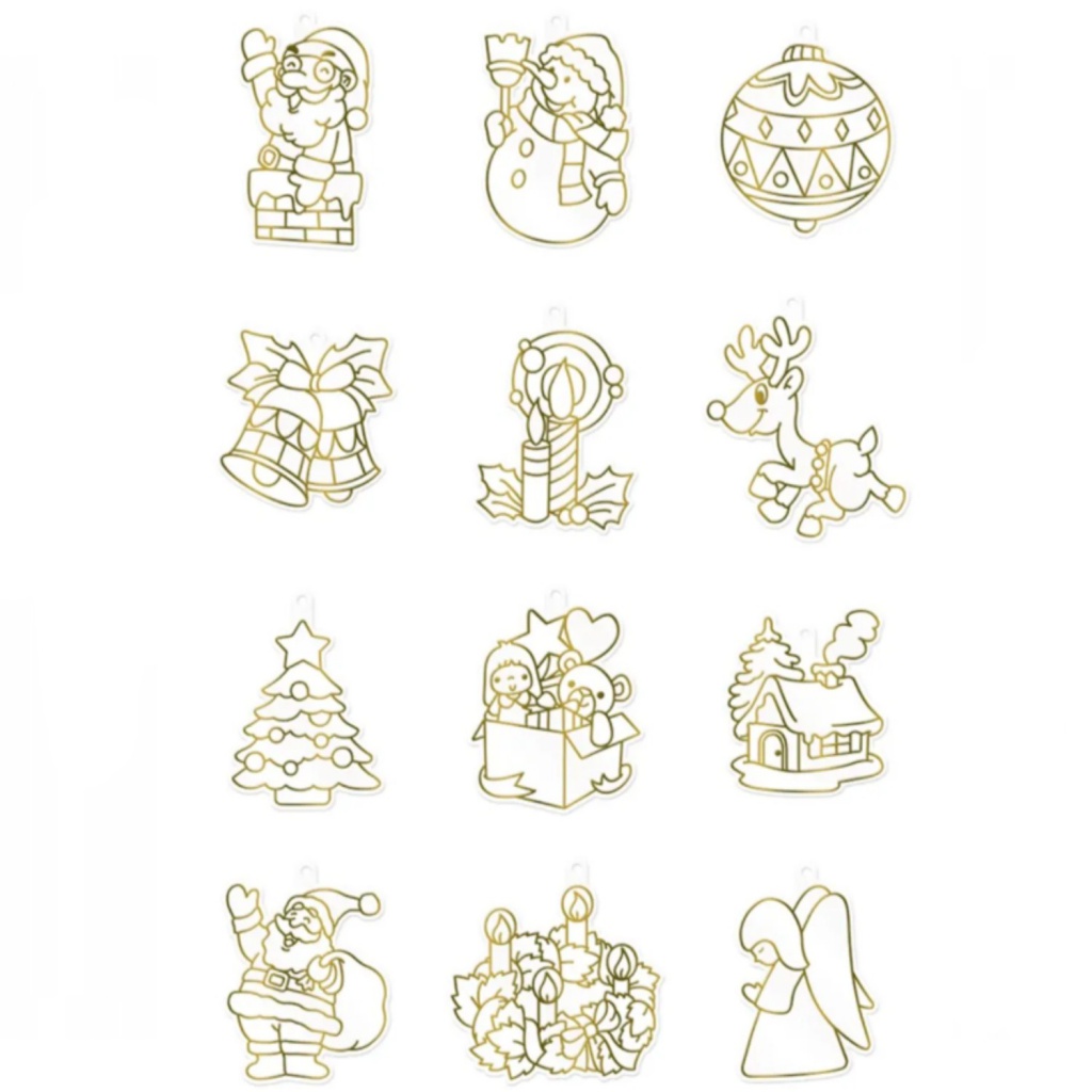 Vitrážové farby AMOS Sun Deco Christmas – 10 farieb + 12 vitráží 🎄