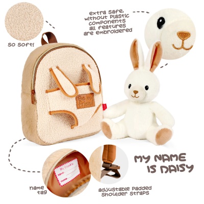 Detský batoh s plyšovým zajačikom Perletti Daisy Bunny – Be My Friend Cozy Collection Detský batoh s plyšovým zajačikom Perletti Daisy Bunny – Be My Friend Cozy Collection