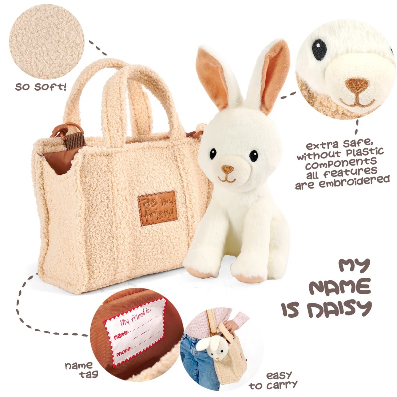 Detská kabelka s plyšovou hračkou Perletti Toys – Zajko Daisy Bunny, 13095