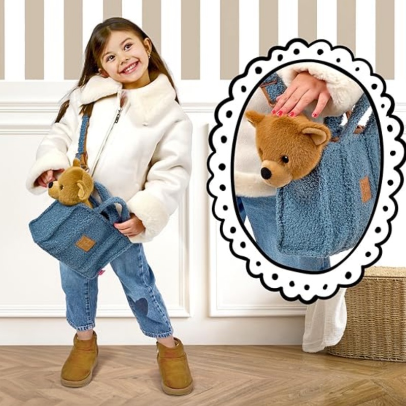 Detská plyšová kabelka s odnímateľnou hračkou Perletti Toys Macko 27×22×9 cm