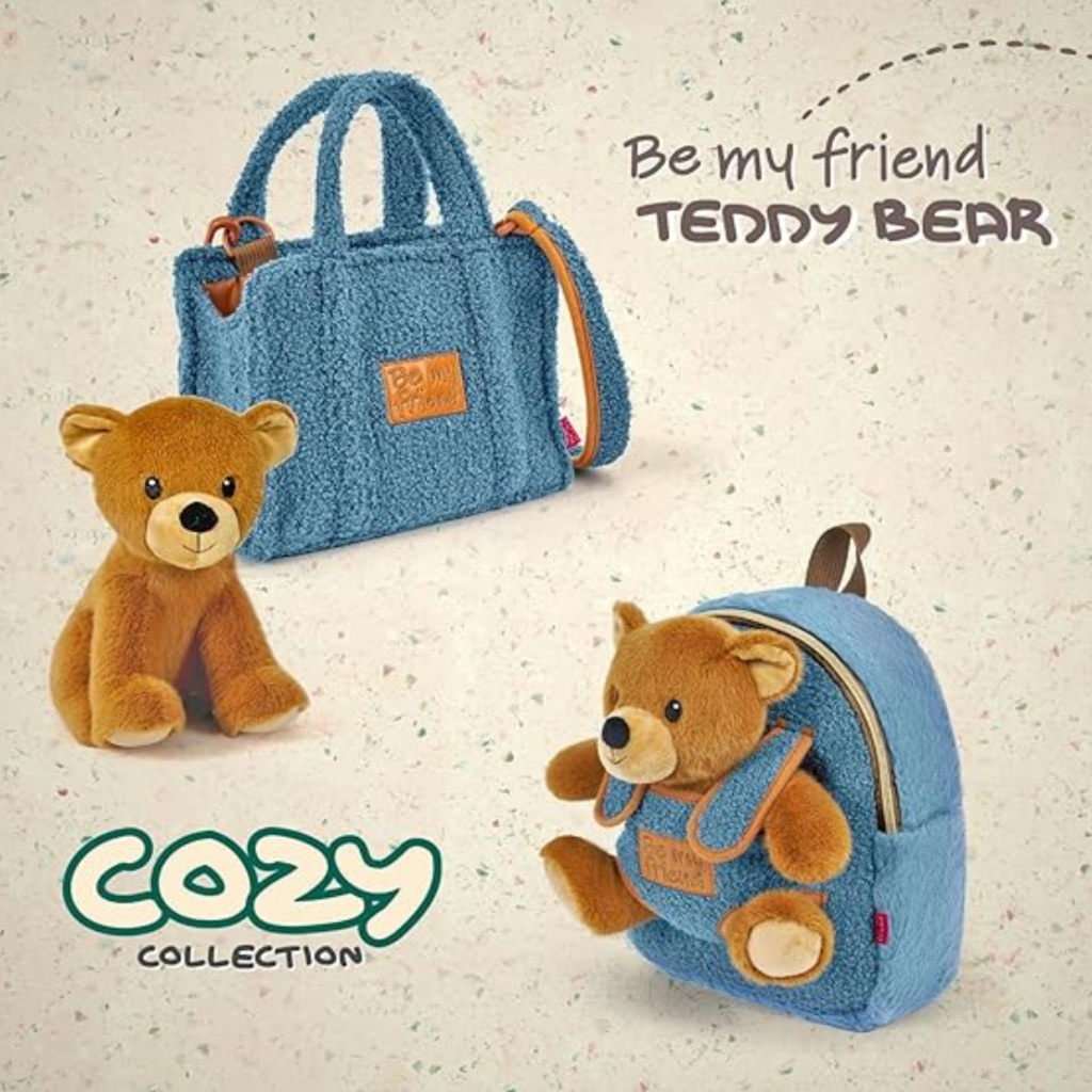 Detská plyšová kabelka s odnímateľnou hračkou Perletti Toys Macko 27×22×9 cm