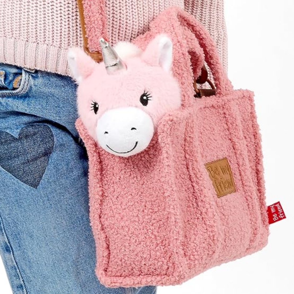 Detská plyšová kabelka s odnímateľnou hračkou Perletti Toys Jednorožec 27×22×9 cm