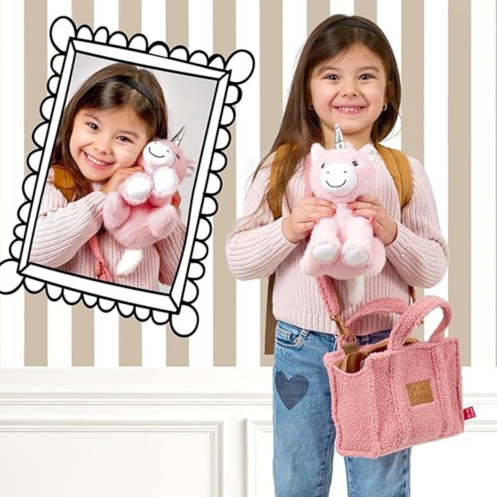 Detská plyšová kabelka s odnímateľnou hračkou Perletti Toys Jednorožec 27×22×9 cm