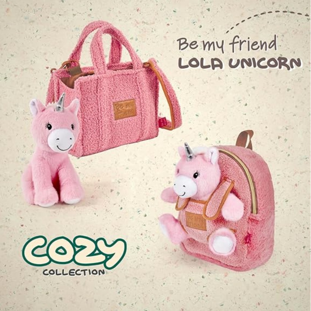 Detská plyšová kabelka s odnímateľnou hračkou Perletti Toys Jednorožec 27×22×9 cm
