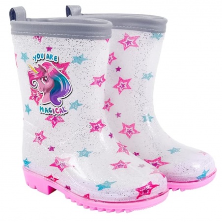 Detské reflexné gumáky Perletti Cool Kids Unicorn – dievčenské gumáky s reflexnými pásmi, 15607