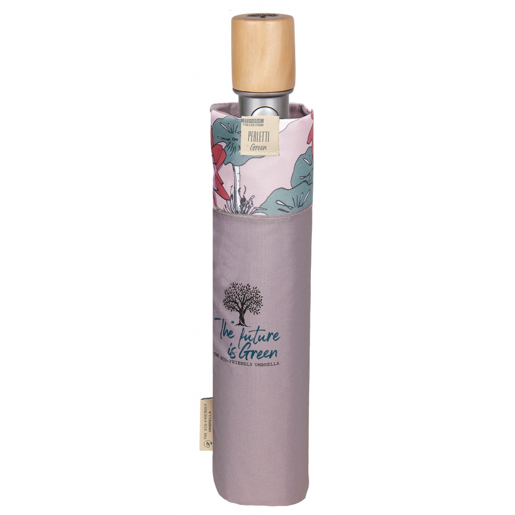 Elegantní skládací deštník Perletti Green „Fiori di Loto“ v pudrově fialové barvě je dokonalým spojením stylu a funkčnosti. Aut