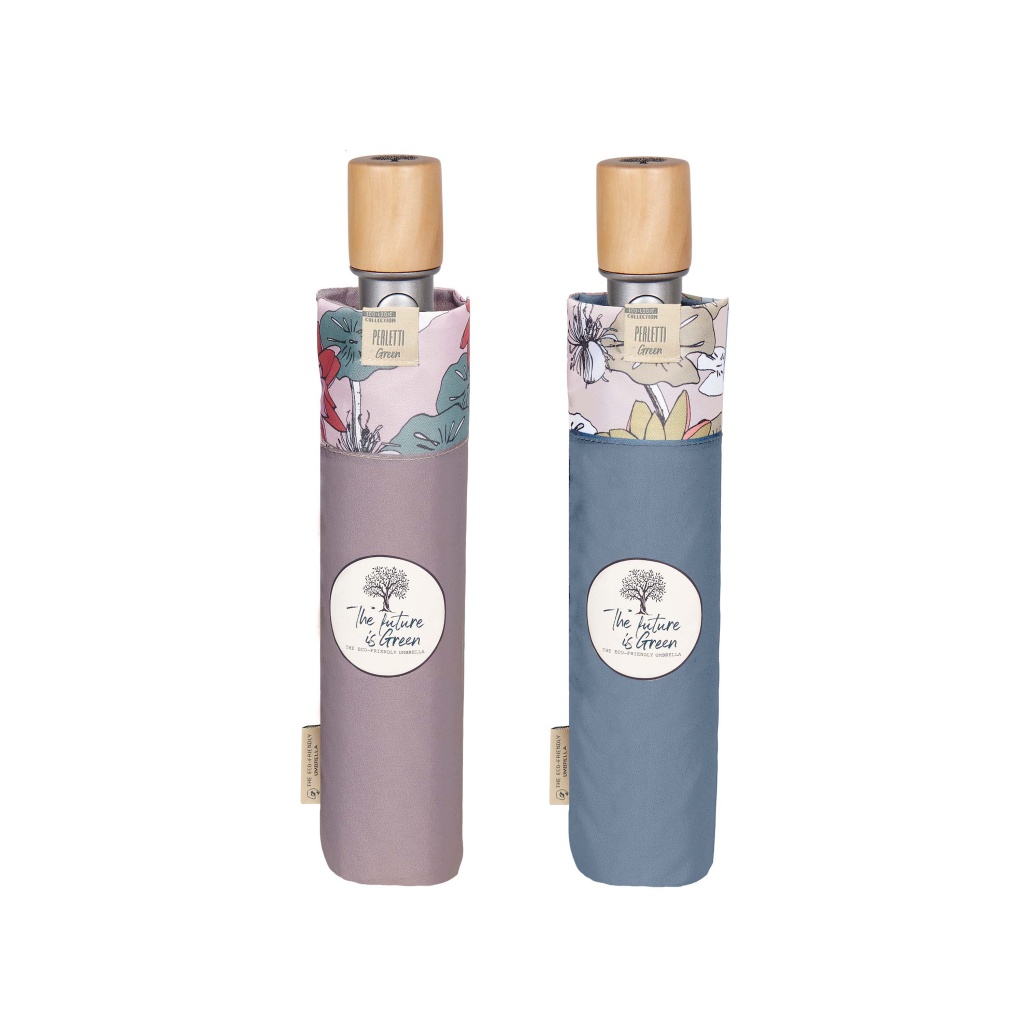 Elegantní skládací deštník Perletti Green „Fiori di Loto“ v pudrově fialové barvě je dokonalým spojením stylu a funkčnosti. Aut