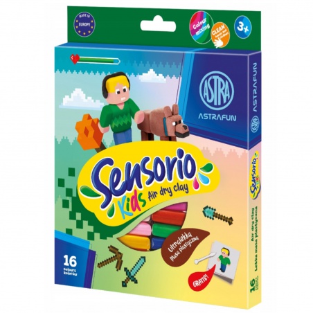 Modelovacia hmota AstraFUN Sensorio Kids Pixel 16 farieb – kreatívna plastelína pre deti