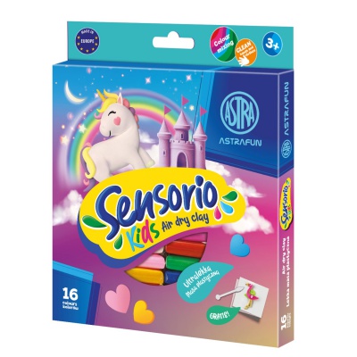 Modelovací hmota AstraFUN Sensorio Kids Unicorn 16 barev – kreativní plastelína pro děti Modelovací hmota AstraFUN Sensorio Kids Unicorn 16 barev – kreativní plastelína pro děti