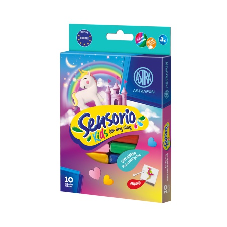 Modelovacia hmota AstraFUN Sensorio Kids Unicorn 10 farieb – kreatívna plastelína pre deti
