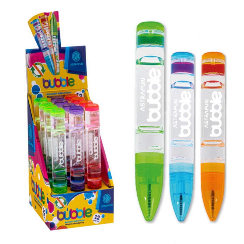Guľôčkové pero AstraPen BUBBLE, mix farieb, modrý atrament ✓ Originálne písanie so zábavným dizajnom