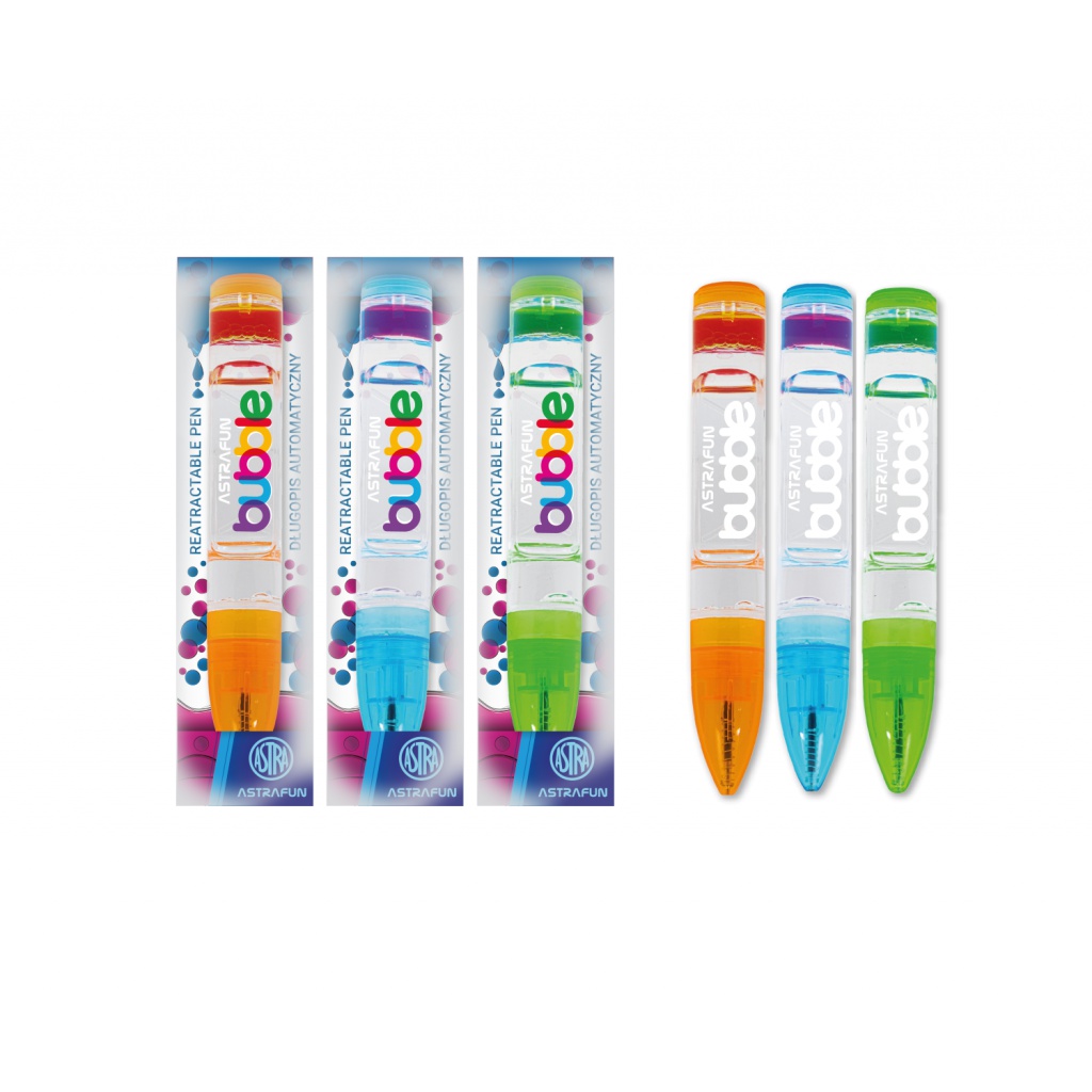 Kuličkové pero AstraPen BUBBLE, mix barev, modrý inkoust ✓ Originální psaní se zábavným designem