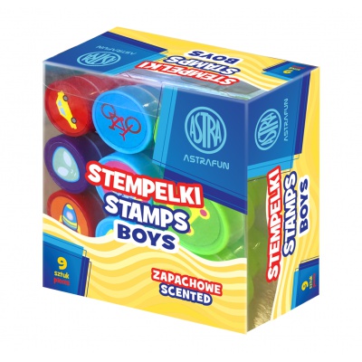 Dekoratívne pečiatky AstraFUN Boys, 9 ks – voňavé pečiatky pre deti Dekoratívne pečiatky AstraFUN Boys, 9 ks – voňavé pečiatky pre deti