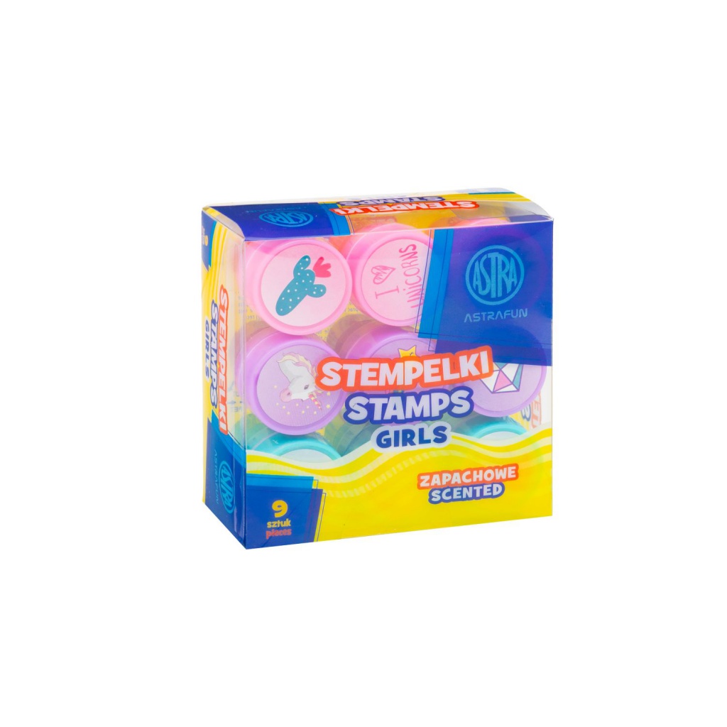 Dekoratívne voňavé pečiatky AstraFUN Girls, 9 ks – farebná zábava pre dievčatá