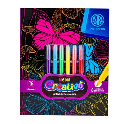 Astra Creativo Neon – set na vyfarbovanie s neónovými fixkami Astra Creativo Neon – set na vyfarbovanie s neónovými fixkami