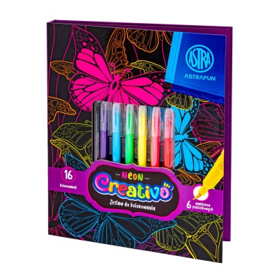 Astra Creativo Neon – set na vyfarbovanie s neónovými fixkami Astra Creativo Neon – set na vyfarbovanie s neónovými fixkami