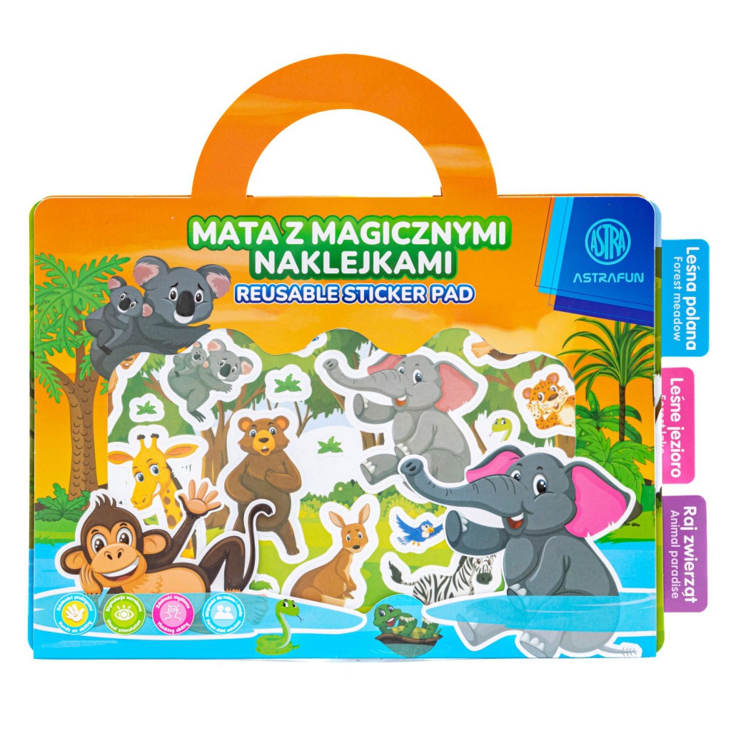 ASTRAFUN sada opakovane použiteľných nálepiek – Princesses, Safari, Ocean, Dinosaurs