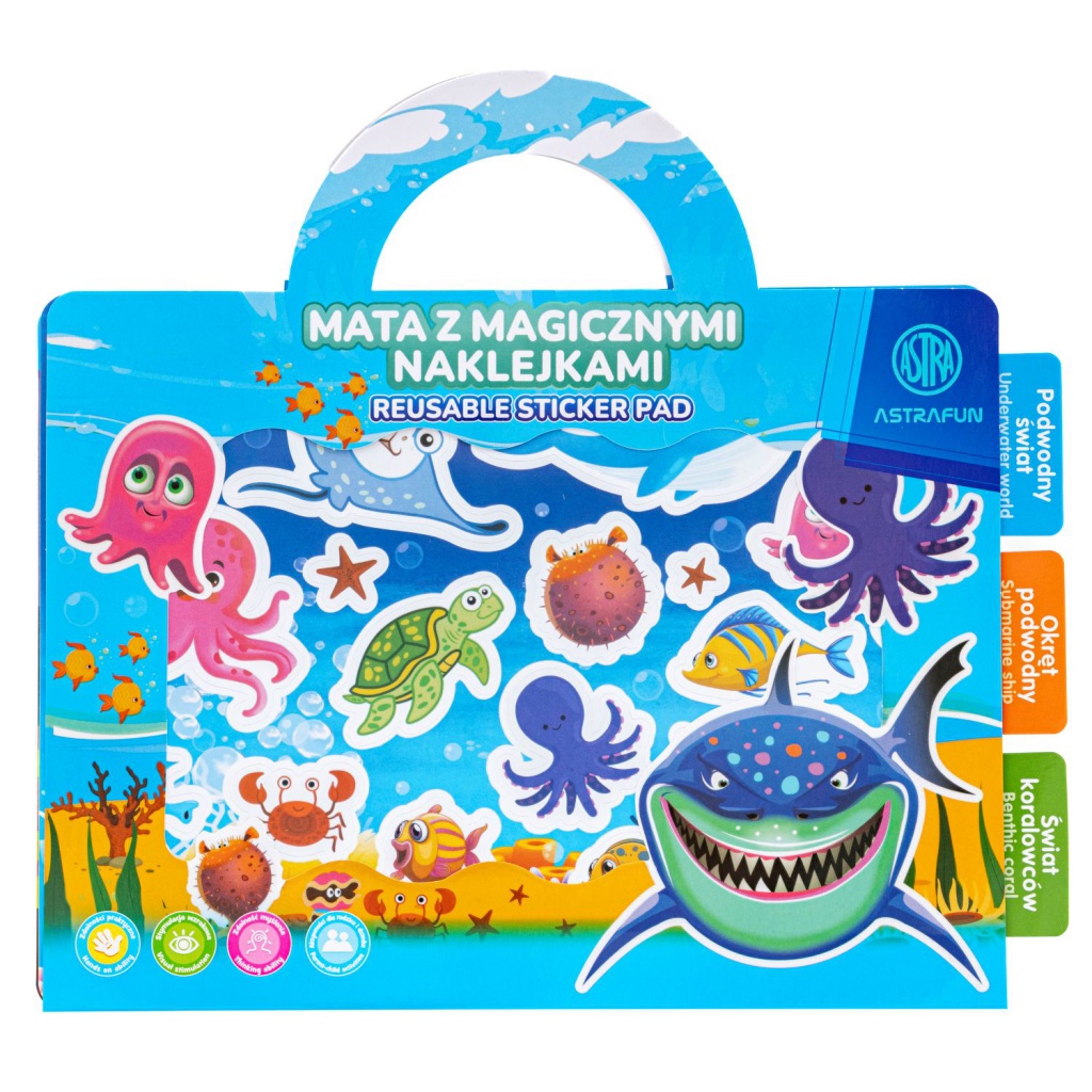 ASTRAFUN sada opakovane použiteľných nálepiek – Princesses, Safari, Ocean, Dinosaurs