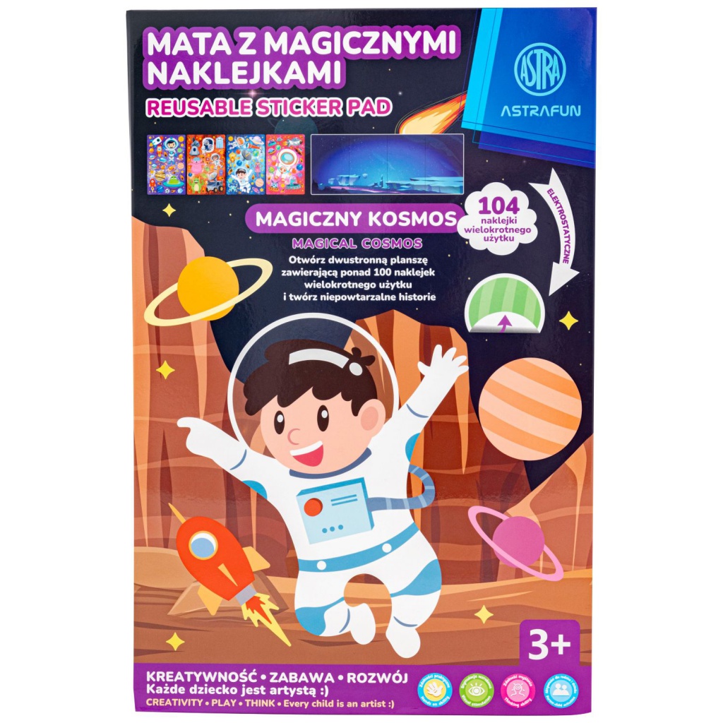 Kreatívna XL sada s magickými nálepkami AstraFun – Jednorožec, Zvieratá, Vesmír, Morské panny