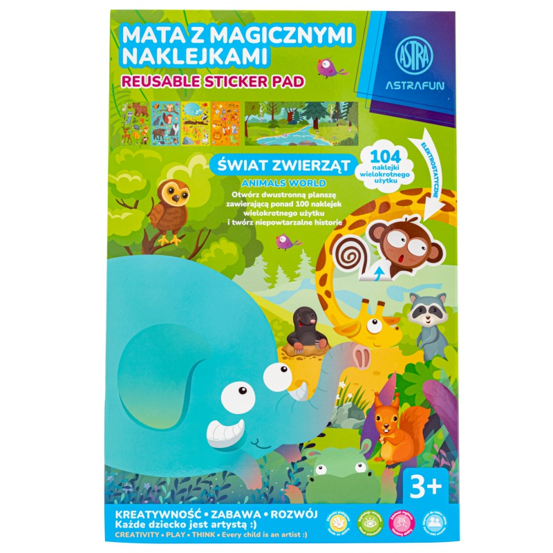 Kreatívna XL sada s magickými nálepkami AstraFun – Jednorožec, Zvieratá, Vesmír, Morské panny