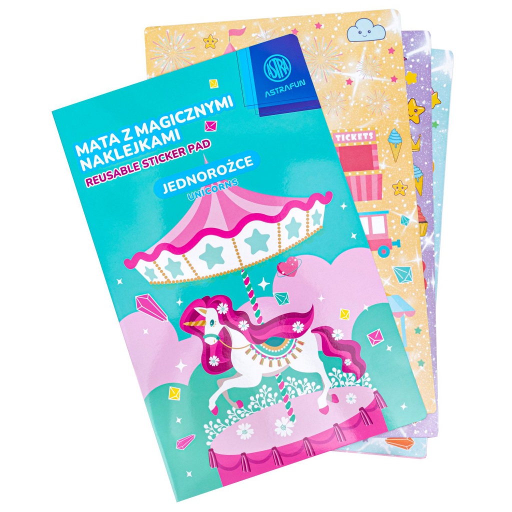 Kreatívna XL sada s magickými nálepkami AstraFun – Jednorožec, Zvieratá, Vesmír, Morské panny