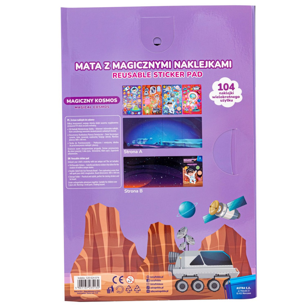 Kreatívna XL sada s magickými nálepkami AstraFun – Jednorožec, Zvieratá, Vesmír, Morské panny