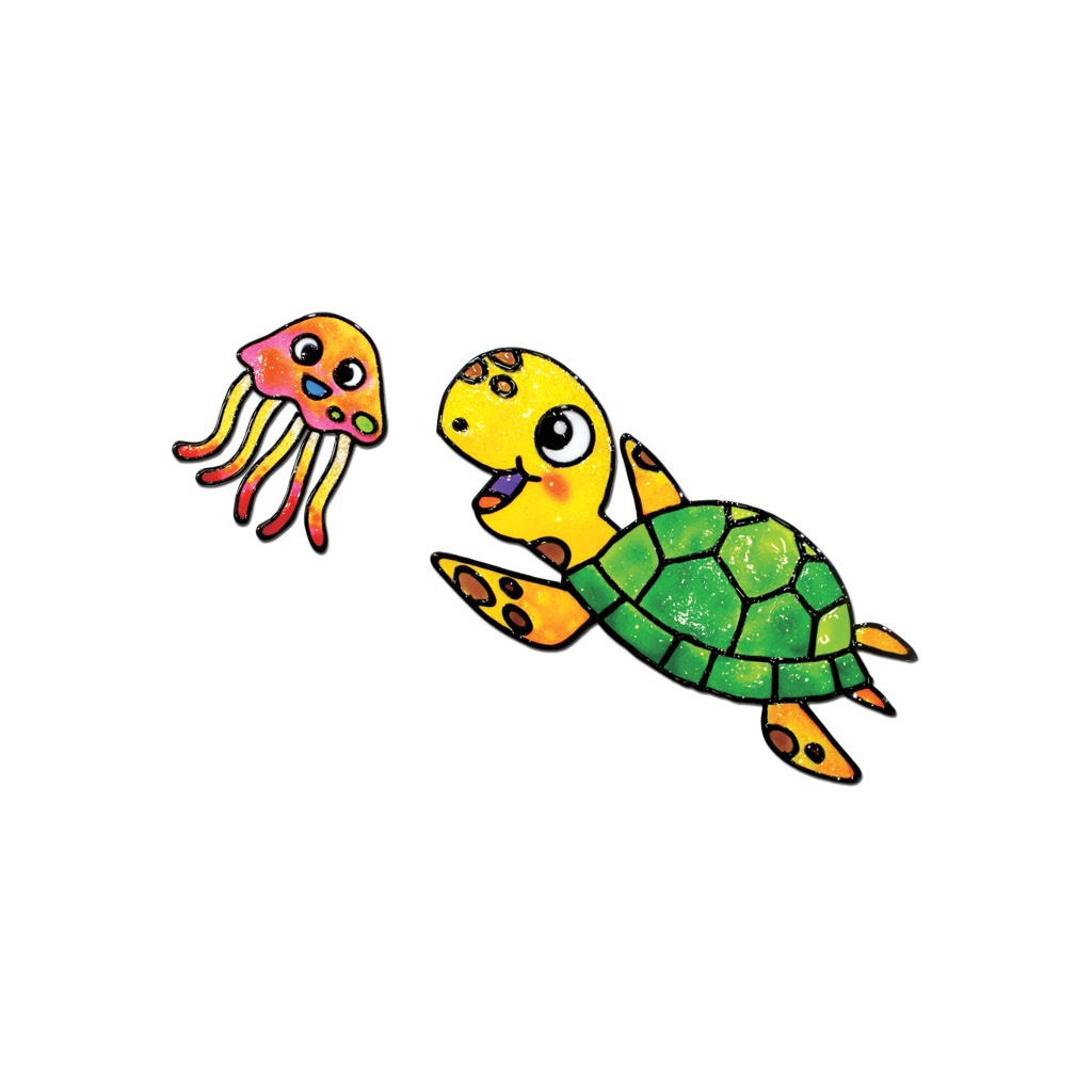 Sada vitrážových barev AMOS Glass Deco obsahuje 6 odstínů po 10,5 ml a černý konturovací liner. Umožňuje jednoduché a kreativ