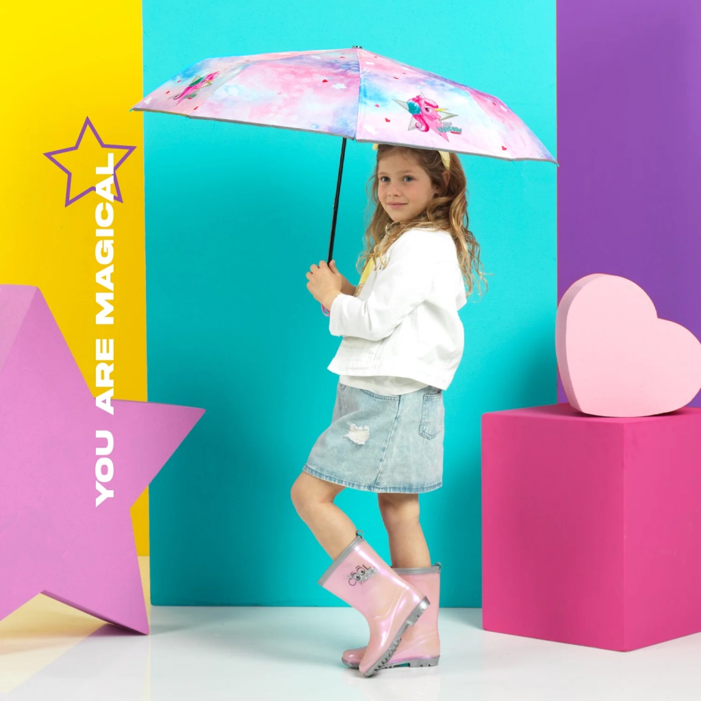 Perletti Cool Kids Perlato Rosa | 🌧️ Dětské reflexní holínky s perleťovým efektem