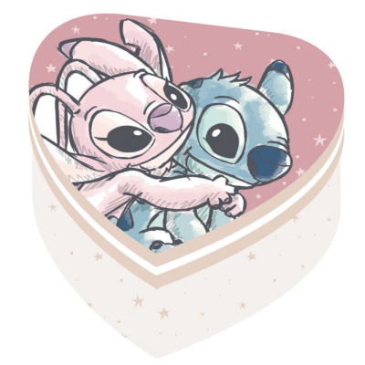 Lilo & Stitch – kartónová úložná krabička v tvare srdca (12×12×7 cm), WD17518