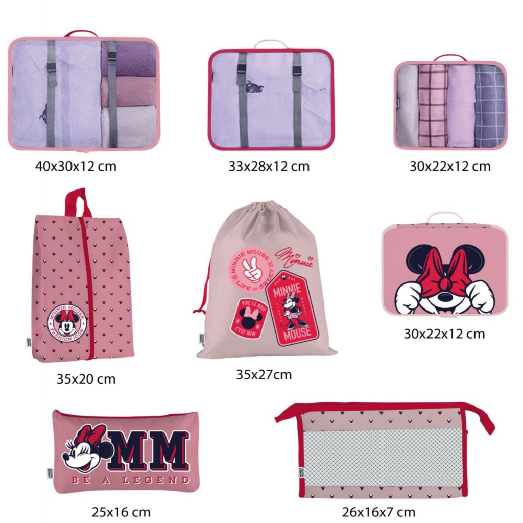 Cestovní sada organizérů Minnie Mouse – 8 ks