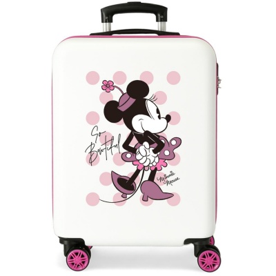 Stylový kabinový kufr Disney Minnie Mouse In Love v růžovo-bílém provedení je ideální společník na každou cestu. Vyroben z ode