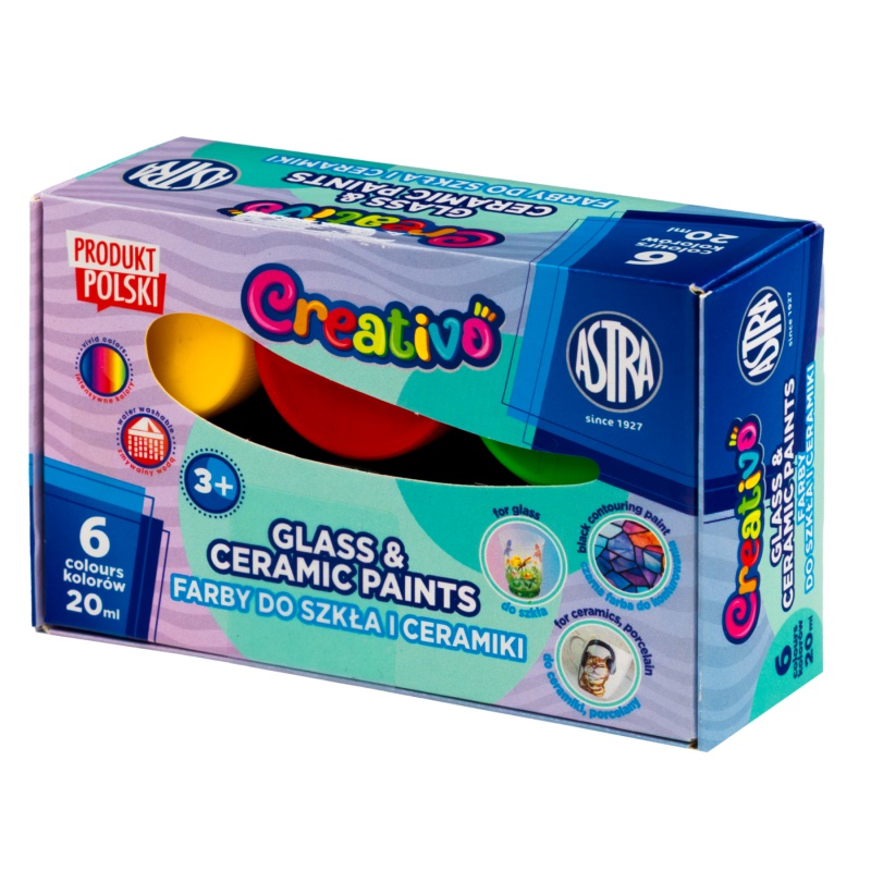 ASTRA Creativo barvy na sklo 6×20 ml | průhledné dekorační barvy | ZdenkaTri.sk