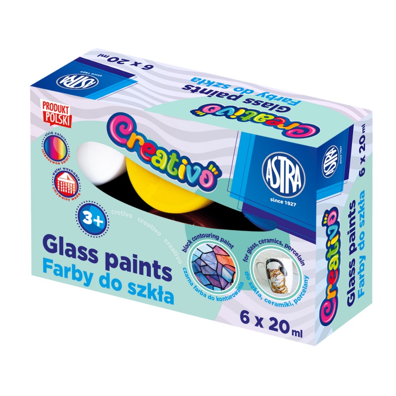 ASTRA Creativo barvy na sklo 6×20 ml | průhledné dekorační barvy | ZdenkaTri.sk
